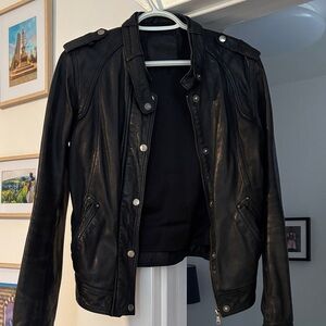 stradivarius Black Leather Jacket